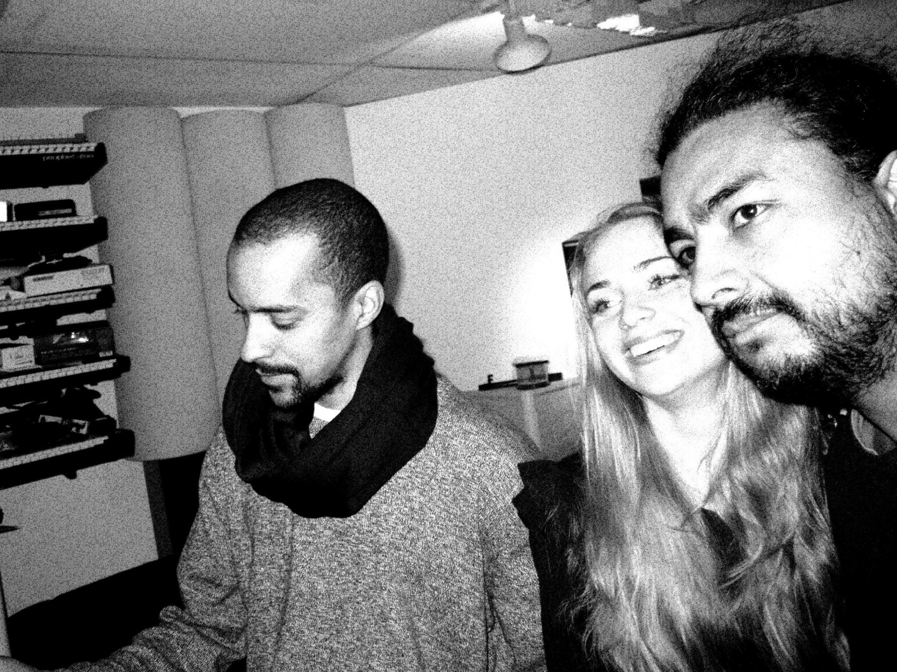 Alyona Lanskaya in studio working on "All My Life" song with Swedish music producers Vladi Vargas and Matthews Green